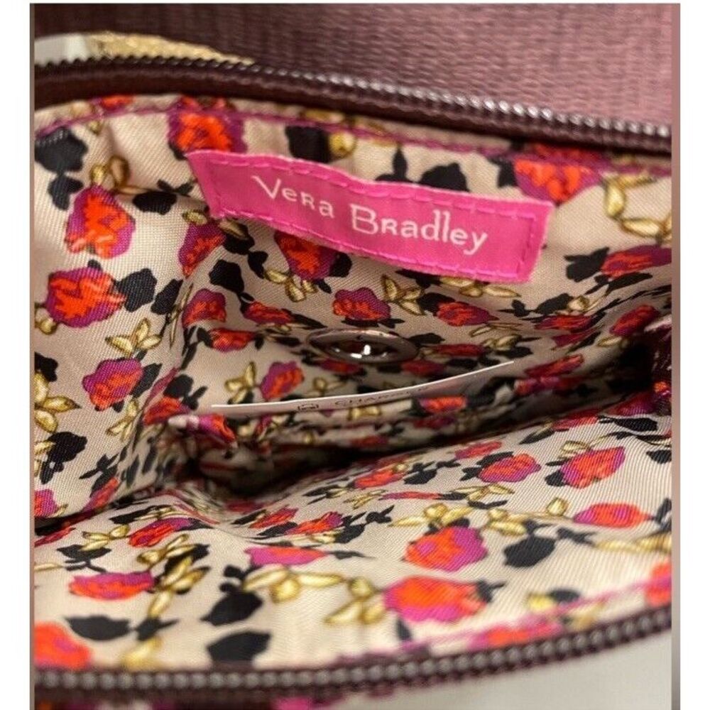 Vera‎ Bradley Iconic RFID Mini Hipster Houndstooth Tweed Pink Orange - Picture 3 of 11